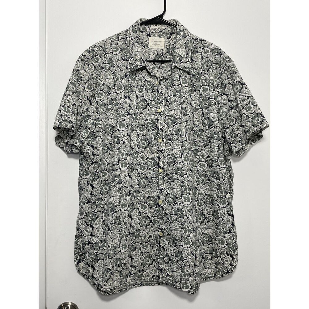 Lucky Brand California Green HA Floral Button Up Shirt XX-L - Picture 1 of 5